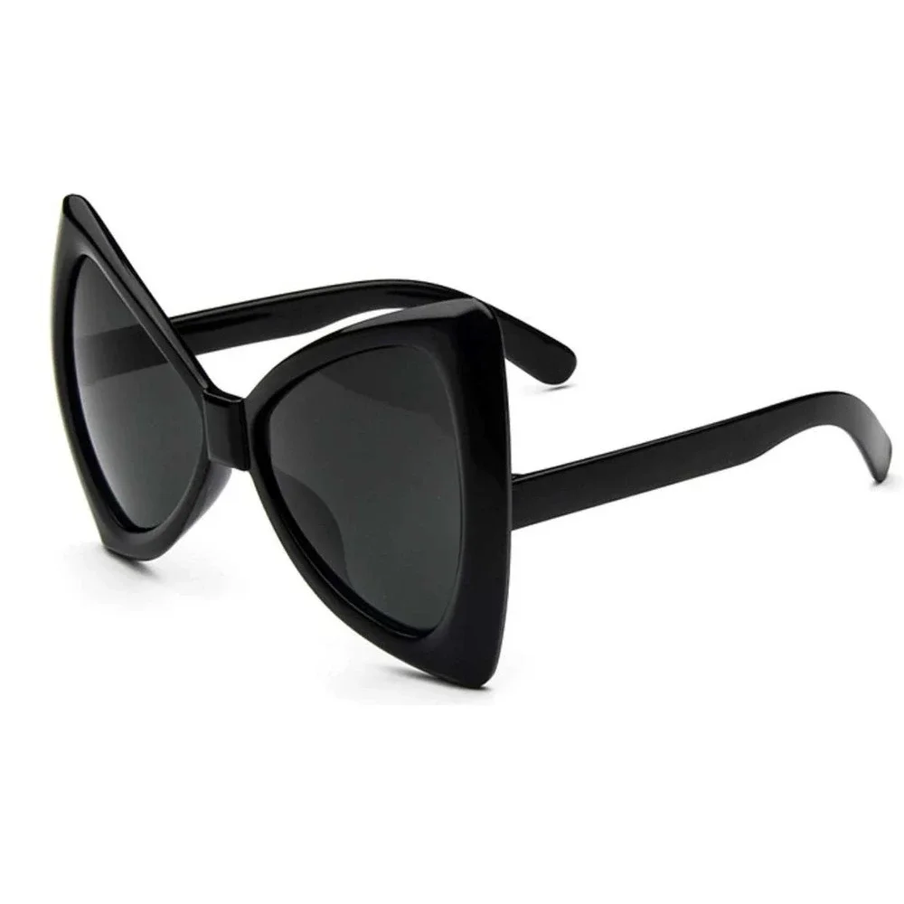 Cat Eye Sunglasses Women Oversized Fashion Designer Style Black Frame Trendy New